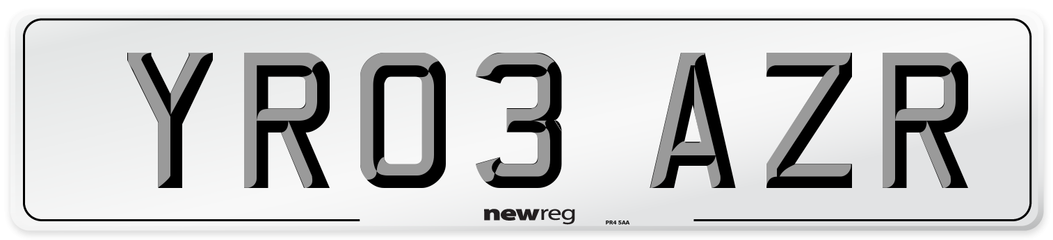 YR03 AZR Number Plate from New Reg